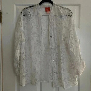 Hearts of palm Women blouse button down White size 16w